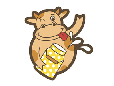 "Cow Giving a Wink" sticker animal stickers character character design stickers vector graphics персонаж стикер стикеры