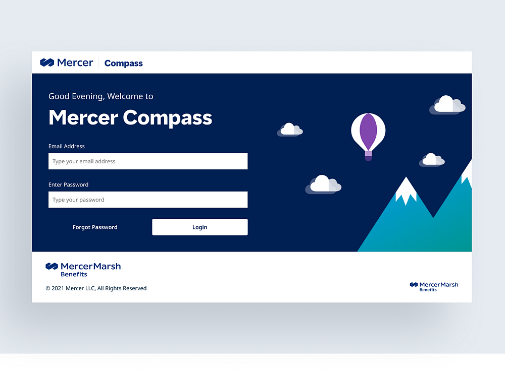 Compass Login UI by Steve McBeath on Dribbble