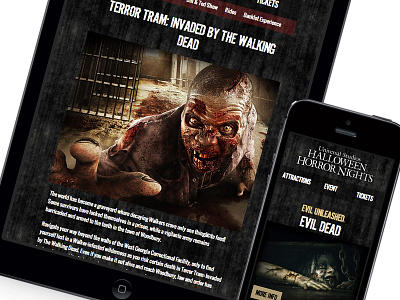 Halloween Horror Nights halloween horror mobile responsive theme park ui development universal studios