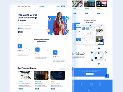 Skulkut - Online Course Landing Page blue courses design desktop landing page online course ui ux web web design website