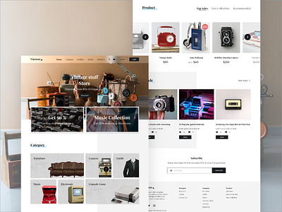 Vintage Stuff Store - Landing Page ecommerce landing page ui ux vintage web web design