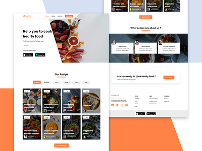 Masak - Recipe Website food home page landing page recipe ui ux web design website