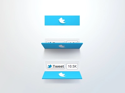 Twitter Button Concept by Дмитрий 3d ads animation branding design graphic design illustration logo motion graphics social social button twitter twitter button social ui vector