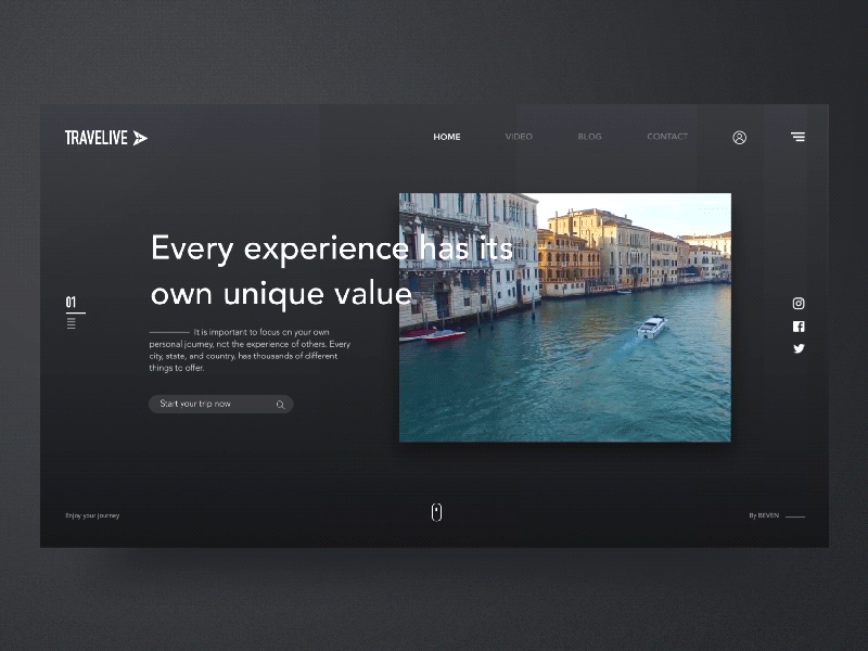 Travel Website Exploration concept design gif layout mobile tourism transition travel ui ux web website