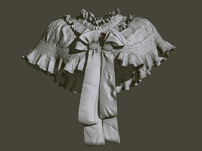 WIP shoulder cape digital sculpt 3d art clothes clothing modeling sculpt zbrush