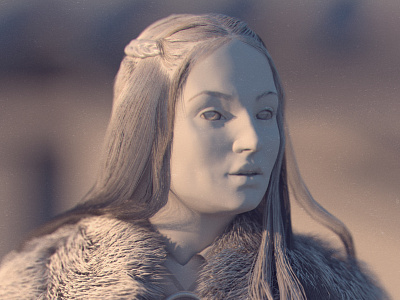 Sansa Stark game of thrones hair vray woman zbrush