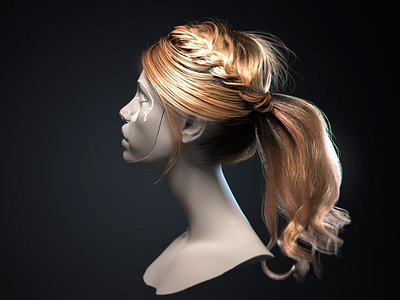 3d realistic hair 3d commercial female hair realistic tutorial