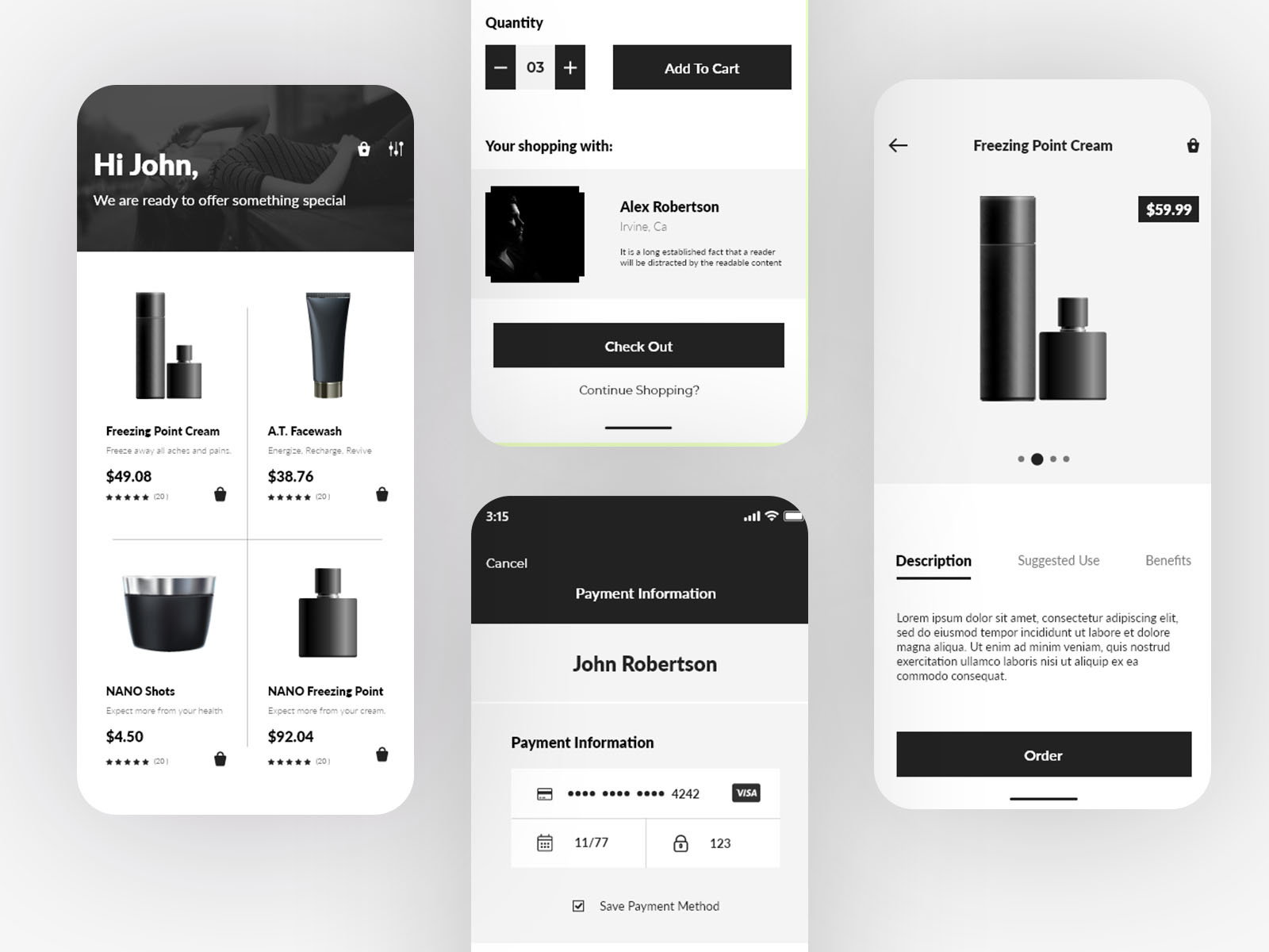 Elegant Black & White UI design by Sayeed Rahman on Dribbble