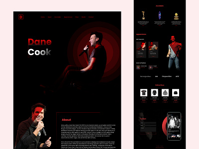 Dane Cook's personal website black elegant website personal website web ui website