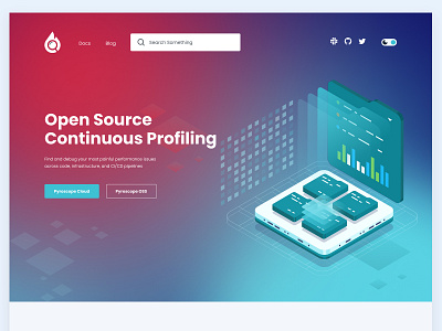 Landing page design of pyroscope Performance Management Software