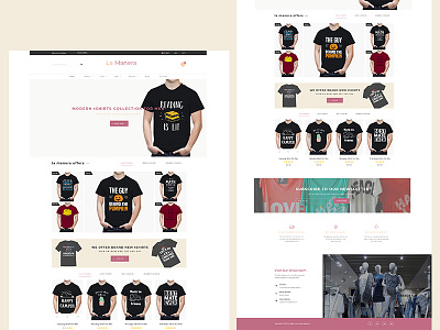 E-commerce Website Design for T-shirt. amazing awesome bespoke cool e commerce eye catching fashion minimal modern professional stylish t shirt trendy ui ux design web design website