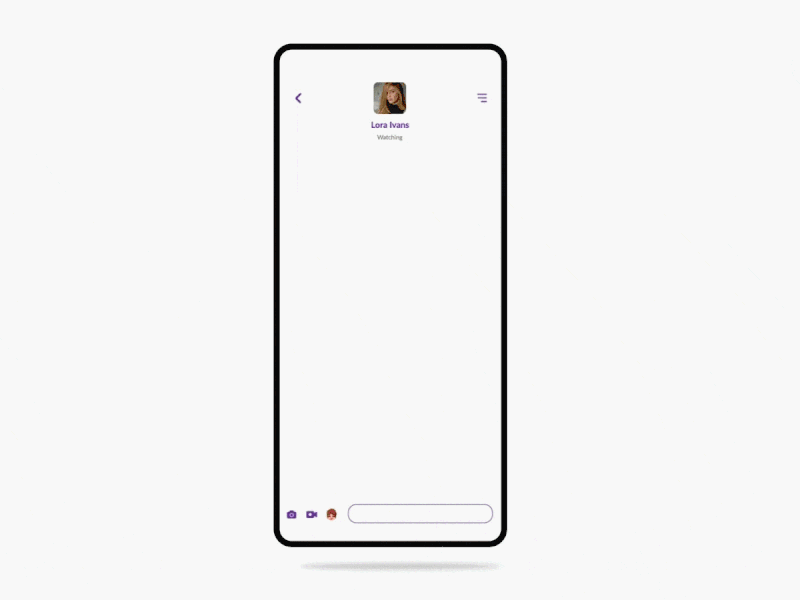 Chatting Interaction of video sharing social media app android animation app chat clean concept conversation cool functionality interaction interactive ios medai message minimal sharing social ui ux video