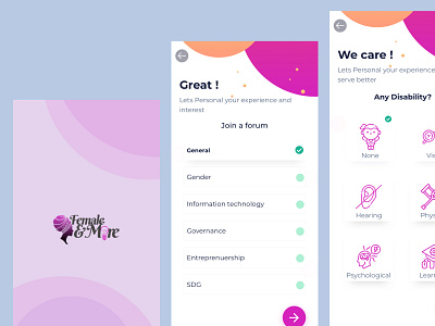 Female and More android mobile mobile app ui ux