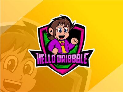 Hello Dribbble character esport first game gaming hello logo mascot