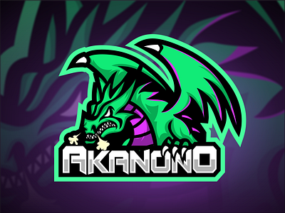 Akanono Esports Logo angry branding character design esport fortnite game gaming green hello illustration logo mascot purple