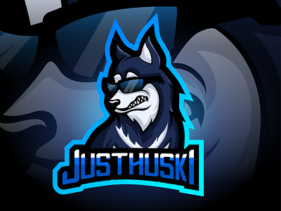 Husky esports logo angry blue character cool esport fortnite game gaming glasses husky illustration logo mascot purple sketch smirk