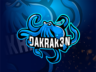 KRAKEN angry blue character cool esport fortnite game gaming illustration kraken mascot octopus