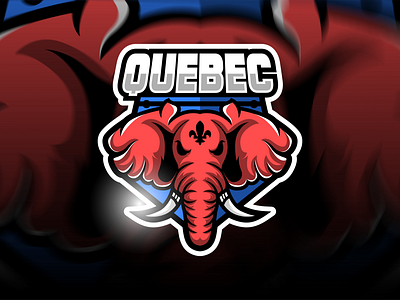 QUEBEC angry character design elephant elephant logo esport fortnite game gaming illustration logo mascot typography