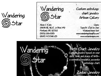 Wandering Star Logo and Business Identity business card business identity logo design