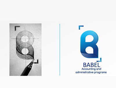 babel logo b babel brand branding creative design idea letter logo pin sketch