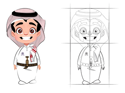 Character design animation arab boy cartoon cartoon character character concept idea illustration saudi sketch traditional ui vector