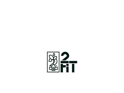 2Fit restaurant Logo 2 arab branding creative design fit food fork idea leafs logo restaurant saudi tow