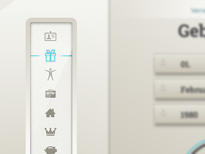 Statusbar / Progressbar in Wizard // iPad App beige birthday blue grey home king money progress save work yey