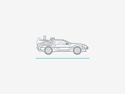 Delorean bttf car delorean flux grey illustration mcfly