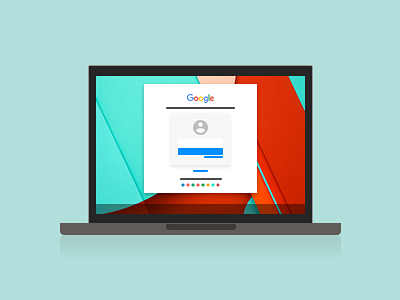 Illustration of Chromebook Pixel app icon authenticate computer icon laptop material design user