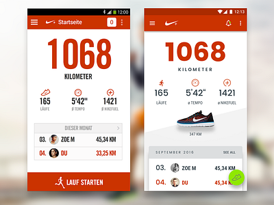 Closer Look / Comparison close compare material design nike red run running