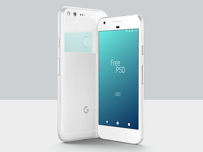 Google Pixel Free PSD device free google material design phone pixel psd sketch white