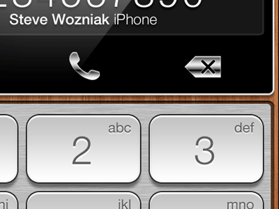 Dialer for iOS chrome dialer ios iphone keys metal numbers phone steve wood wozniak