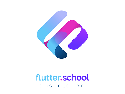 flutter school logo - first meetup in germany branding design figma flutter google gradient logo