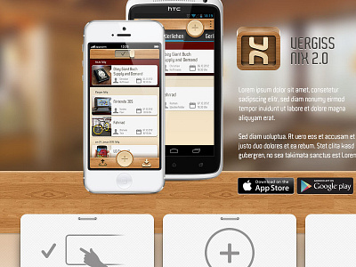 Microsite Vergiss Nix App app appstore icon icons iphone landingpage metall microsite preview qr vcard wood