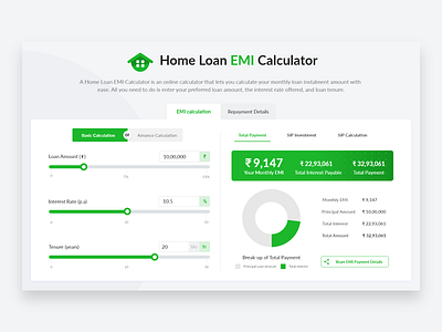 Home Loan EMI Calculator design home page ui ui ux ux web web ui