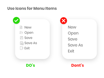 Dos or Donts donts dos icons menu item menubar mobile new ui ux web menubar web ui