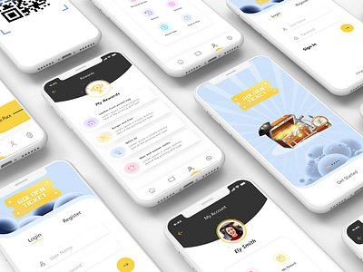 Treasure hunt game app design flat minimal ui ux