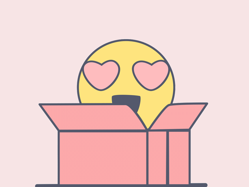 Interesting box ae animation box emoji happy heart pink