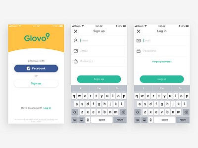 Sign Up and Log In app design login signup ui ux