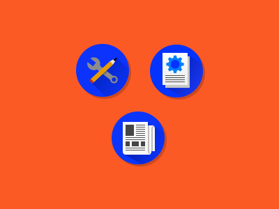 Icons for topics blue icons lookatme news