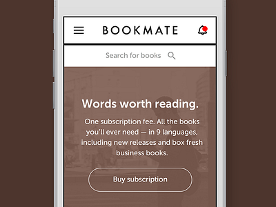 Mobile version of Bookmate