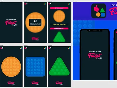 Fidget Pop It Game UI affinitydesigner concept game uiux