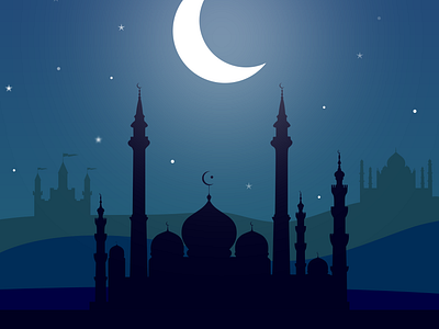 Islamic Night design disegno drawing gabriele illustration islamic moon night romano vasto