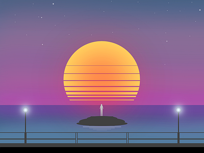 Vasto Sunset 2017 disegno drawing dribbble gabriele romano sunset tramonto vast vasto