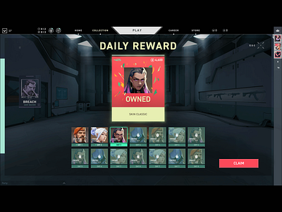 Valorant Daily Reward UI