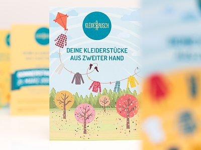 Kleiderrausch / Autum postcards autum clothing color kite kleiderrausch postcards second hand store tree