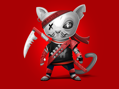 Hellcat art cat cute game warrior