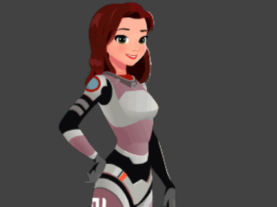 Animation test, sci fi character animation character girl sci fi
