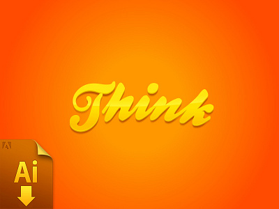 Think - Free Illustrator Text Effect Apperance Logo