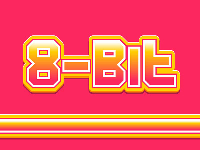 8bit - Free Text Effect Appearance ai appearance colors effect free freebie illustrator pink rebound text typography vector
